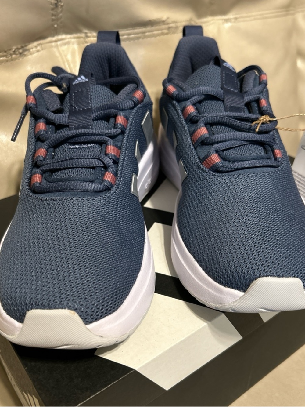 adidas Kids Navy Blue and Red Accent Sneakers